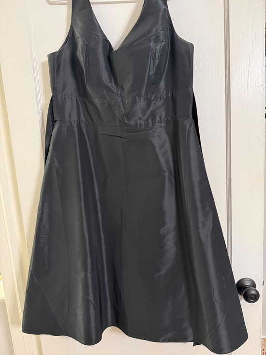 Ann Taylor Dresses & Skirts - Ann Taylor Black Satin V-Neck A-Line Dress